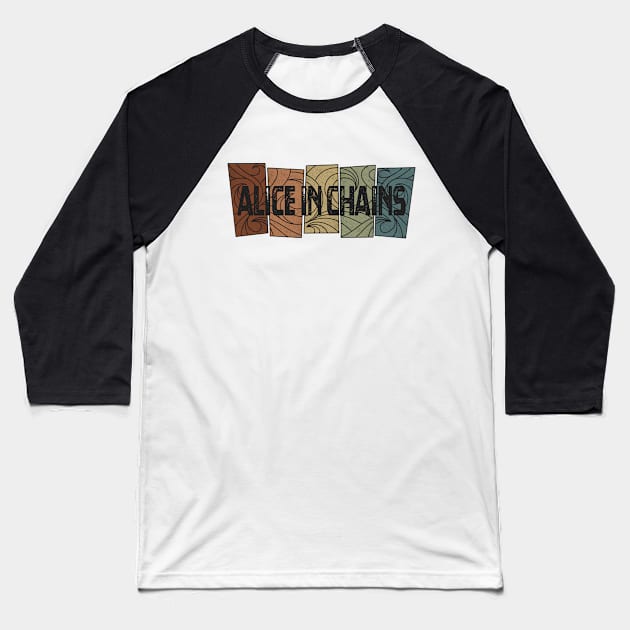 Alice In Chains - Retro Pattern Baseball T-Shirt by besomethingelse